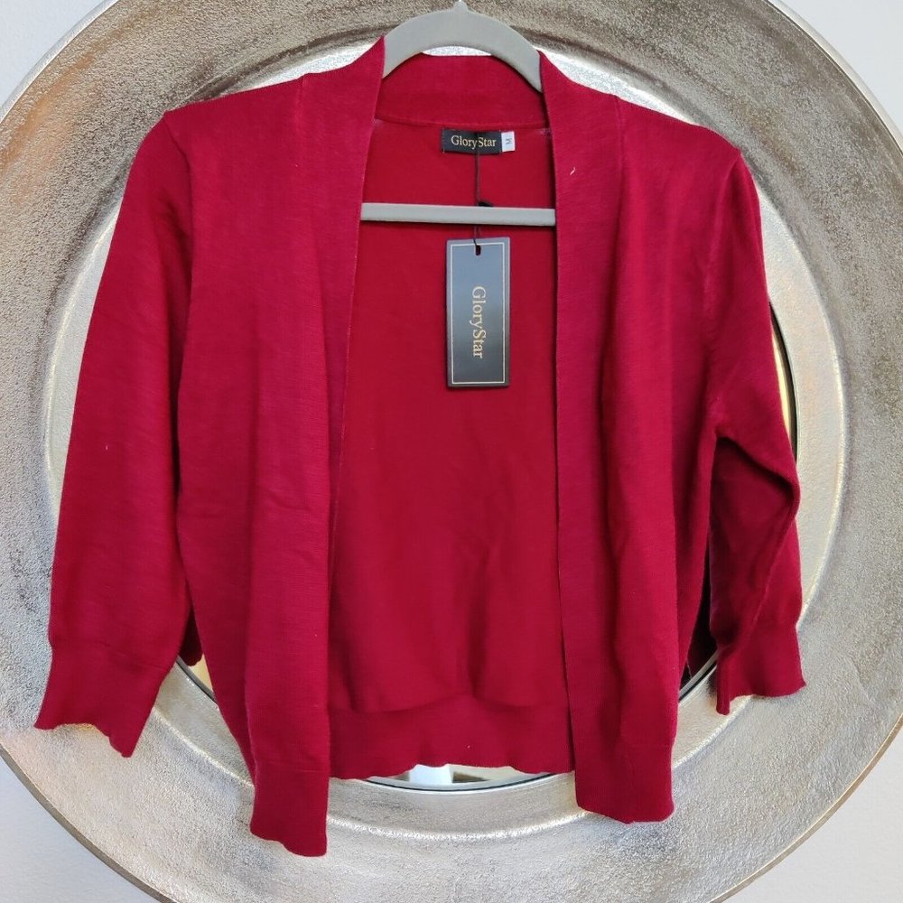 Women's Red Cardigan Sweater